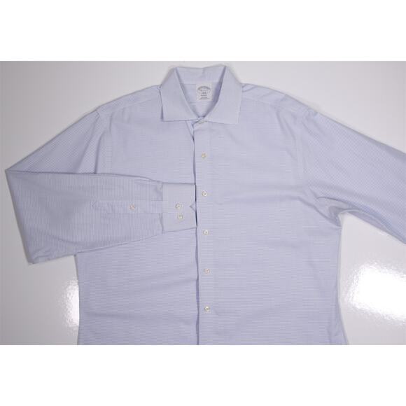 Brooks Brothers Regent Non-Iron Blue White Check Dress Shirt 16.5-36/37 - Picture 3 of 7